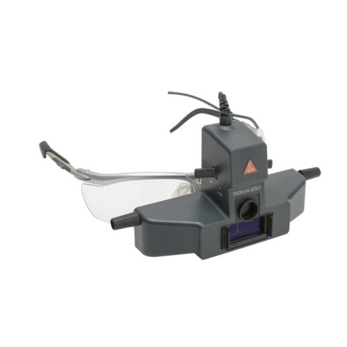 Oftalmoscopio indiretto HEINE SIGMA 250 M2 montato su S-FRAME, con mPack LL e trasformatore a rete