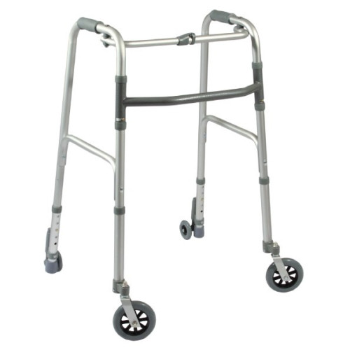 DEAMBULATORE FISSO PIEGHEVOLE CON DUE RUOTE GRANDI PIROETTANTI E DUE RUOTE CON SISTEMA DI BLOCCAGGIO - TERMIGEA DE19