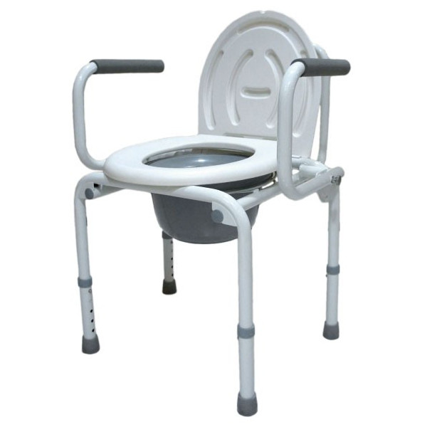 SEDIA COMODA PER WC E DOCCIA SU RUOTE - IMBOTTITURA IN PVC - AUSILI PER IL  BAGNO - Carrozzine - Sedie Comodo WC - Arredamento o