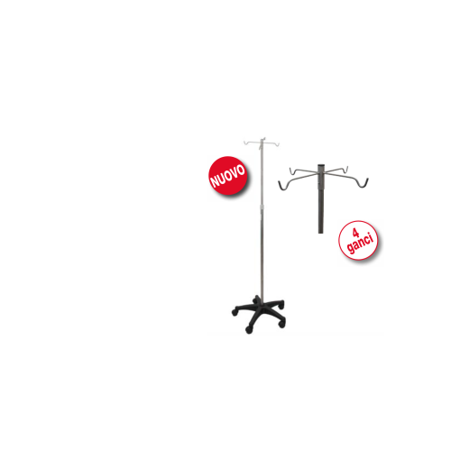Asta porta-flebo a 2 o 4 ganci - Termigea AS1