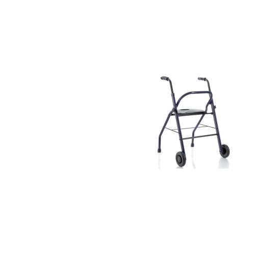 Rollator pieghevole in acciao verniciato - 2 ruote  - con seduta e cestino - zeus