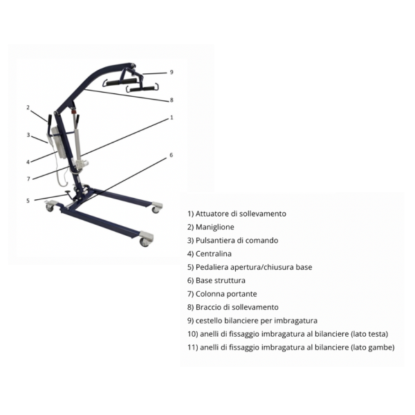 Sollevamalati elettrico con imbracatura omaggio