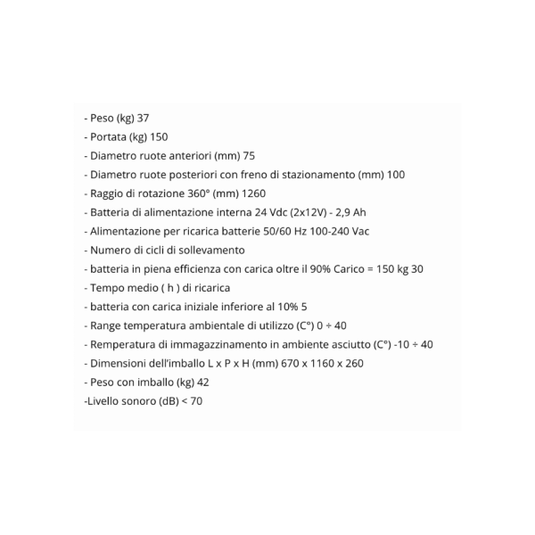 Sollevamalati elettrico con imbracatura omaggio