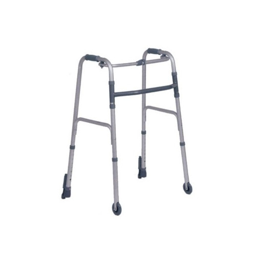 Deambulatore fisso pieghevole con due ruote fisse e due puntali con sistema di bloccaggio - Termigea DE8