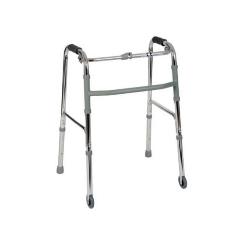 Deambulatore fisso pieghevole con due ruote fisse e due puntali- Termigea DE7