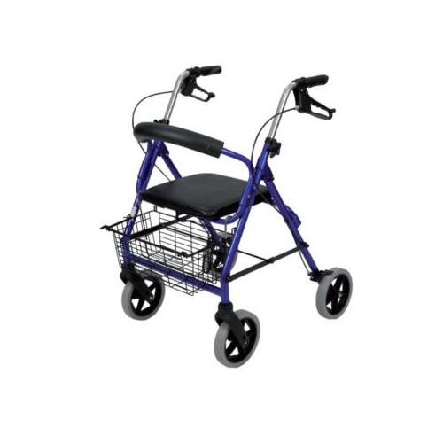 Deambulatore per anziani pieghevole in alluminio con sedile imbottito e cestino - Termigea RO2