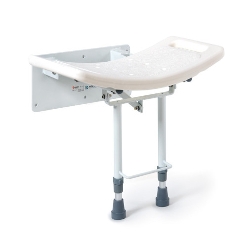 Sedile per doccia da parete con piedi di appoggio al pavimento