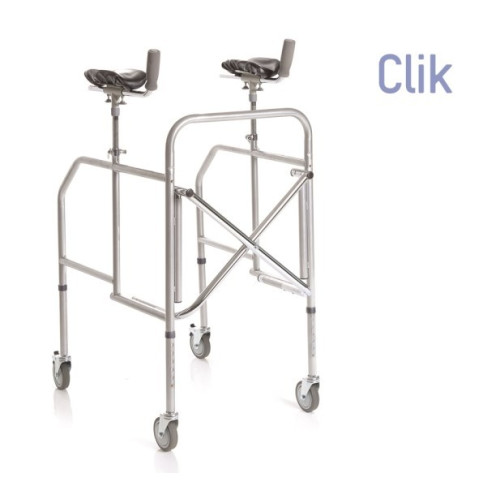 Deambulatore pieghevole con appoggio antibrachiale in acciaio verniciato - gambe regolabili in altezz