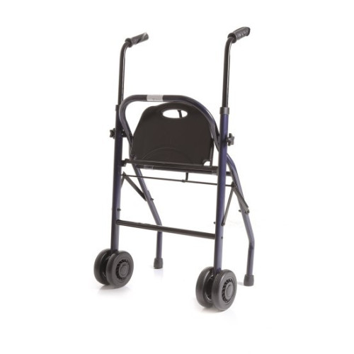 Rollator pieghevole in acciao verniciato - 2 ruote  - con seduta e cestino - zeus