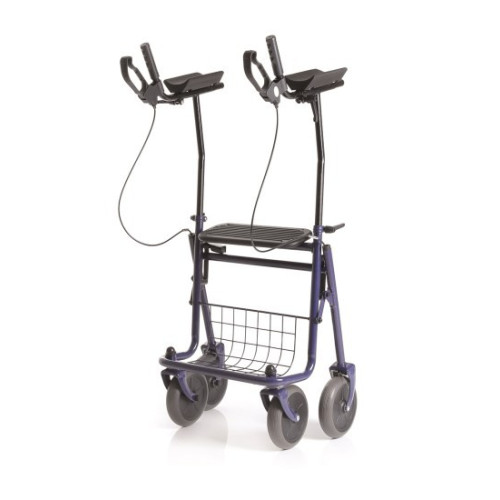 Rollator pieghevole in acciao verniciato - 4 ruote con appoggio antibrachiale - era