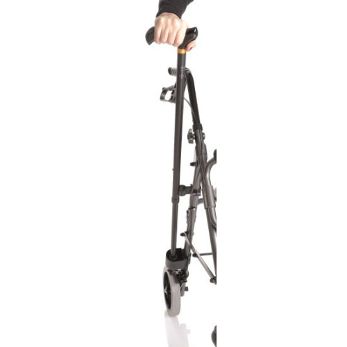 Rollator pieghevole in alluminio verniciato - 4 ruote - con seduta imbottita - atlante