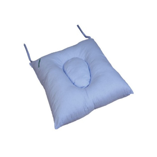 Cuscino in fibra cava siliconata con foro centrale chiudibile e lacci di fissaggio - Termigea A41